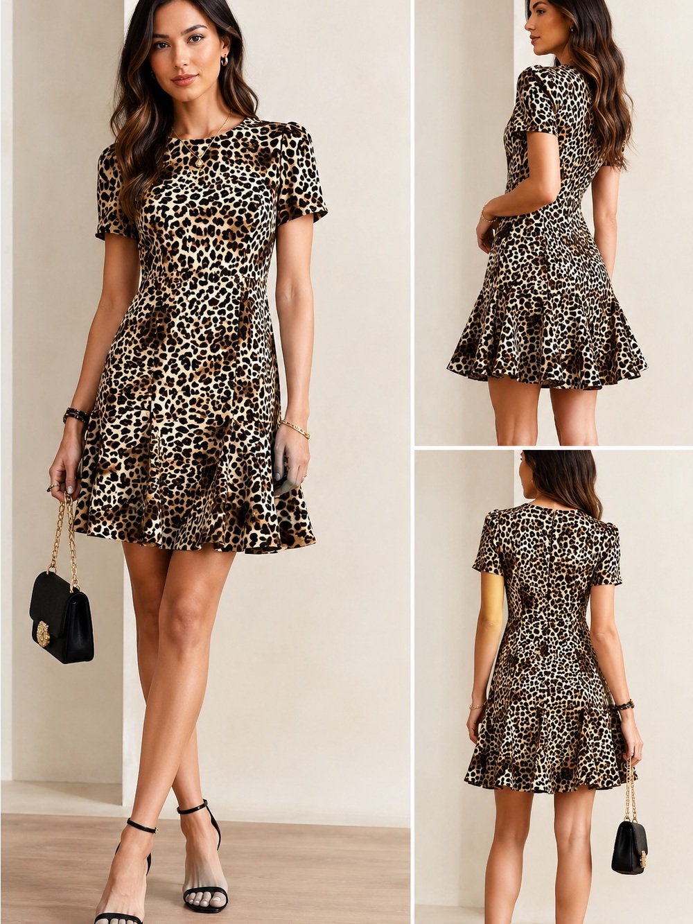 Leopard Print Midi Dress Small Stretch  Cocktail Bodycon Mermaid Dress Y2K